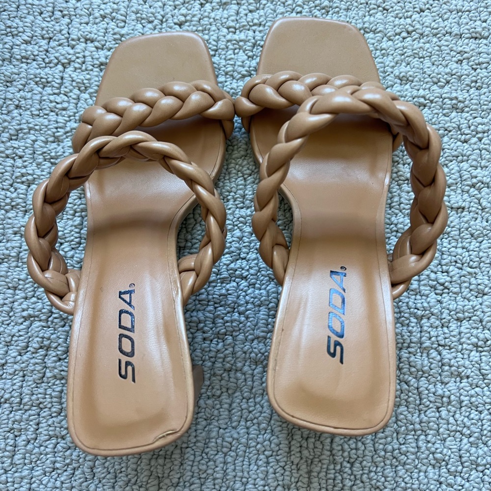 soda braided high heels
